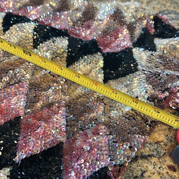 Vintage Valentina diamond pattern iridescent sequin blouse - Picture 8 of 15